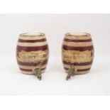 A pair of late Victorian earthenware kegs, by George Farmiloe & Sons, late 19th/early 20th