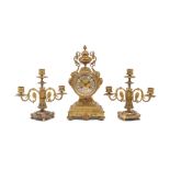 A French gilt-bronze eight day mantel clock, by L Barbaste, 13 Rue Auber, Paris, the case in the