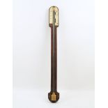 A George III mahogany mercury stick barometer, by Woodruff, Margate, early 19th century, with