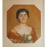 Richard Vogts, German, late 19th/early 20th century- Portrait of a woman; pastel on paper, signed R.