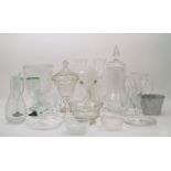A large quantity of glassware and crystal, to include two Baccarat crystal candlesticks with