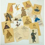 A set of fifteen postcards, late 19th early 20th century, Léon Bakst, published by St Eugenia