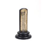 A Victorian ebonised and ivory Patent Compensating Portable Barometer, by William Harris & Son,