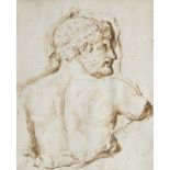 Italian School, early 19th century- Study of a figure after the antique; pen and brown ink, 33.8 x
