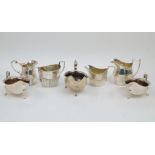 A group of silver comprising: three gravy boats (one London, 1927, Ollivant & Botsford and a pair