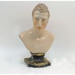 A pearlware bust of the Duke of Wellington, 19th century, modelled in Classical style with head