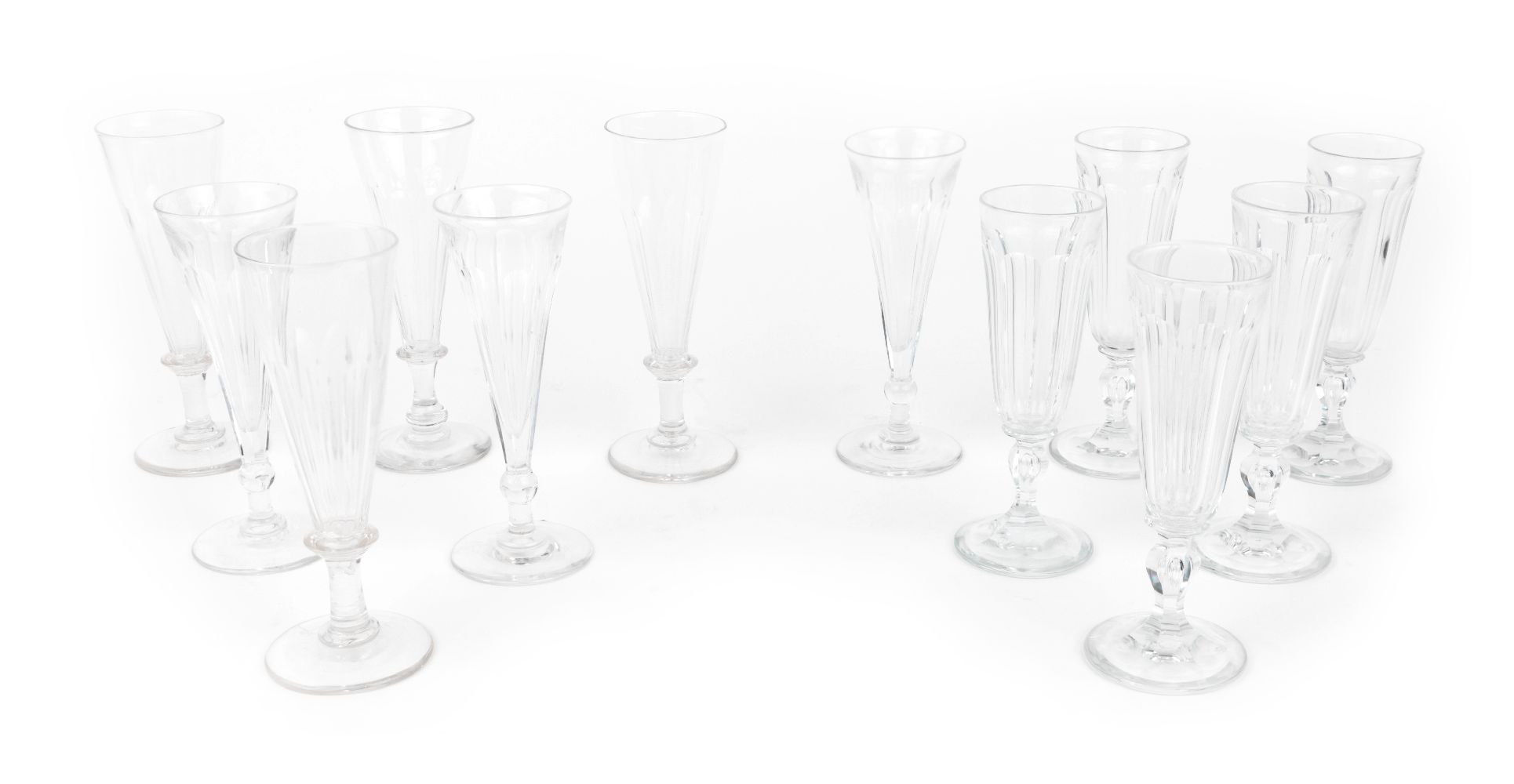 A collection of George III and Victorian glassware, comprising: four flagons, one engraved with - Image 2 of 2