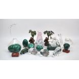 A collection of decorative glassware, 20th century and later, comprising: a group of clear glass