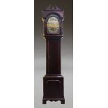 A 19th century and later mahogany longcase clock, eight day brass twin train movement, the later