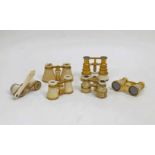 Six pairs of French and English ivory opera glasses, late 19th century, comprising: a pair by J.H.