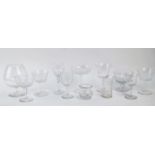 A collection modern glassware, to include: eleven crystal champagne coups, 13.5cm high, two matching