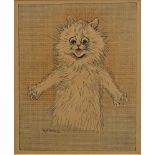 After Louis Wain, British 1860-1939- Cat portrait; chromolithograph, signed within the plate, 18.5 x