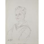 Athene Andrade, British 1908-1973- Portrait studies from WWII; pencil and watercolour on paper,