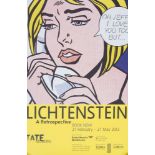 Roy Lichtenstein, American 1923-1997- Tate Retrospective Poster, 2013; digitally printed poster in