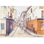 After Maurice Utrillo, French 1883-1955- Rue Saint Rustique, Montmarte, Paris; offset lithograph