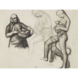 Randolph Schwabe RWS LG NEAC, British 1885–1948- Ladies & Dogs study; charcoal and pencil on