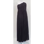 Madame Gres, a fine pleated black jersey evening gown, with strapless boned bodice, labelled Gres,