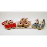 Three pairs of espadrilles, to include Ramoncinas red canvas lace ups, size '41', a pair of Manebi