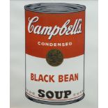 After Andy Warhol, American 1928-1987- Black bean; offset lithograph, 34.5 x 28.5 cm Please refer to