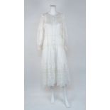 LoveShackFancy: a Titania white button-up Midi dress designed with slip, size '6', together with a