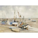 Martin Taylor, British b.1954- Boats at Leigh-on-Sea, 1980; watercolour on paper, signed and dated