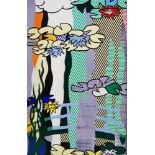 After Roy Lichtenstein, American 1923-1997- Water Lilies with Japanese Bridge; offset lithograph