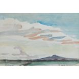 Helen Brown, New Zealander 1917-1987- Mountainous landscape; watercolour, signed, inscribed with