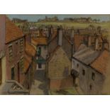 Charles Herbert Lewis Emanuel, British 1868-1962 - Whitby Roofs; black and coloured chalk on buff-