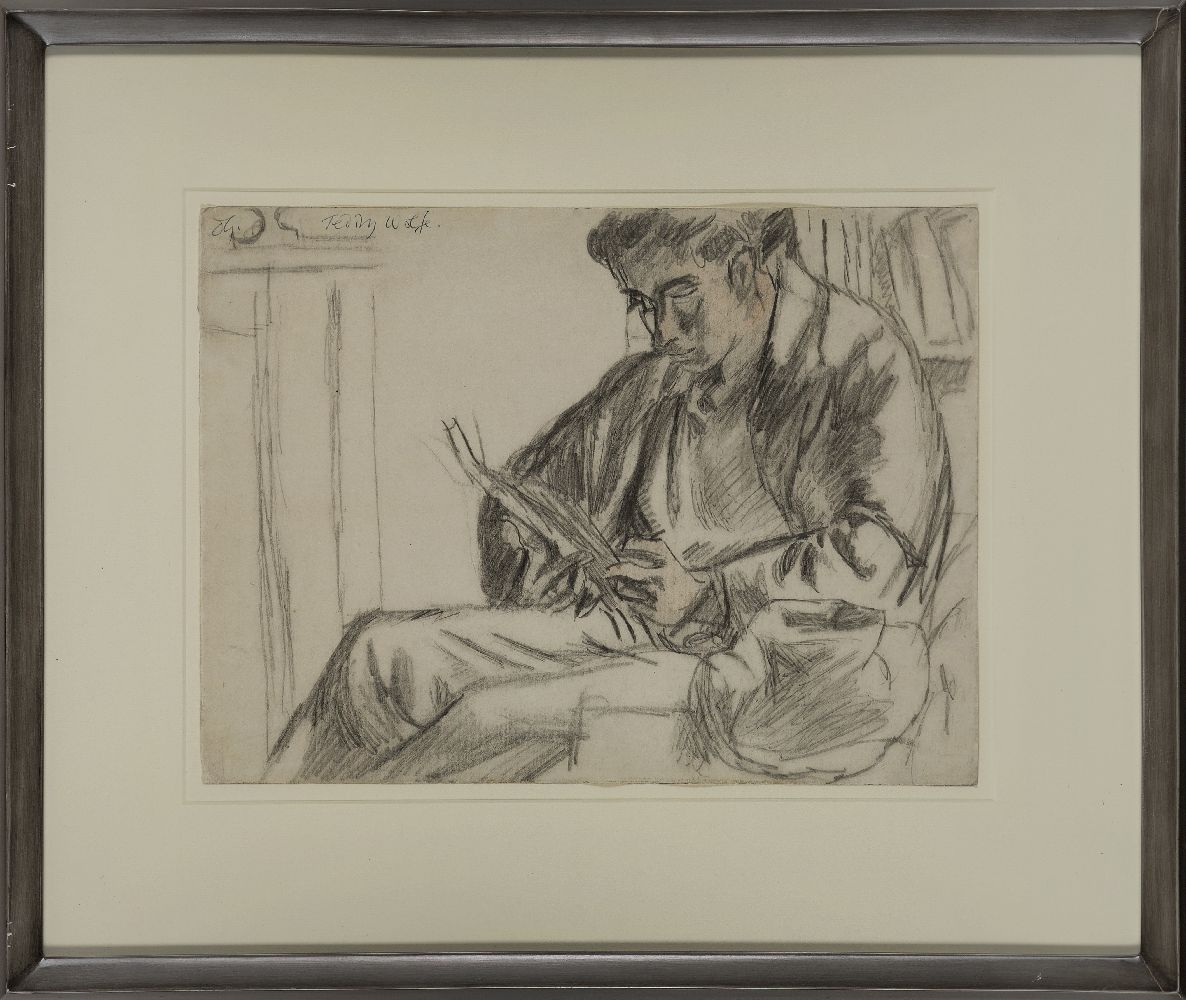 Duncan Grant, British 1885-1978 - Portrait of Edward Wolfe; pencil on paper, signed with initials - Image 2 of 3