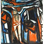 John B. Vallely, Irish b.1941 - Crucifixion, c.1970-71; gouache on paper, 23.1 x 22 cm (ARR)