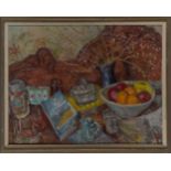 William D. Clyne, Scottish 1922–1981 - Still life on sideboard; oil on canvas, signed upper left '