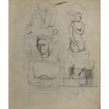 Henry Cliffe, British 1919-1993 - Sketchbook with pencil figurative studies; bound cardboard