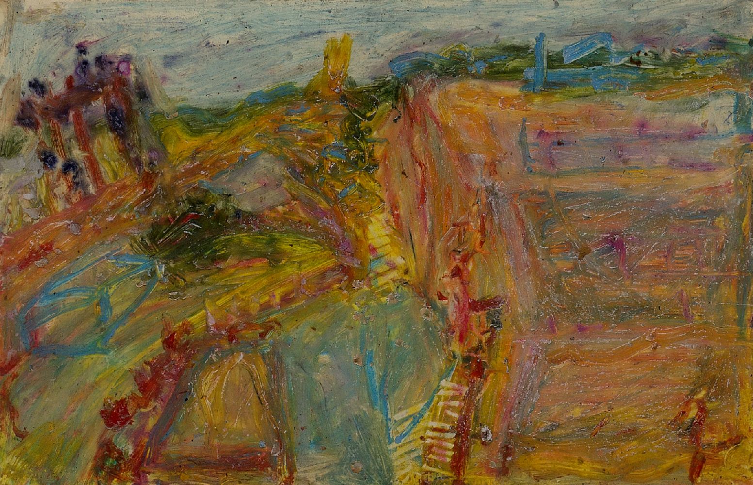 Vicki Reynolds, British b. 1946 - Untitled landscape; pastel on paper, 38.5 x 29 cm: together with 3