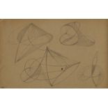 John Wells, British 1907-2000 - Sculptural compositions; pencil on paper, signed in biro on the