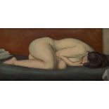 Clifford Hall RBA ROI, British 1904–1973 - Sleeping Nude; oil on canvas, inscribed on the reverse '