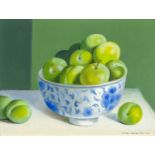 Peter Gardner ROI, British b.1921 - Greengages, 2002; oil on board, signed and dated lower right '