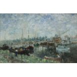 Nairne Tate, British 1896-1974 - Harbour; oil on board, signed lower left 'Nairne Tate', 50.5 x 65.4