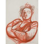 Matthew Spender, British b.1945 - Anna, 1987; red and black chalk, signed and dated in pencil