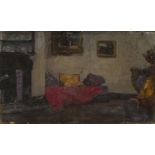 Mary Ethel Hunter, British 1878-1936 - Interior scene; oil on canvas, signed with initials lower