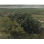 William Garfit RBA, British b.1944 - Trees and Marsh from Hill Top Cley, Norfolk, 1978; oil on