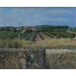 Christopher Sanders RA, British 1905-1991 - Farm and Wall; oil on canvas, signed lower right '