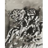 John Bellany CBE RA HRSA, Scottish 1942-2013 - Cat, c.2000; ink and wash on paper, signed lower