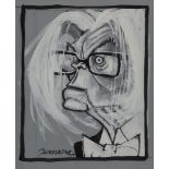 John Jensen, British/Australian 1930-2018 - Michael Foot; gouache, ink and pencil on paper, signed