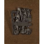 Ghisha Koenig, British 1921-1993 - Sewing Shop IV, 1967; bronze on canvas covered board, stamped