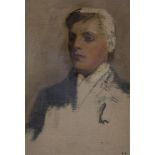 James Stroudley ARCA, British 1906-1985 - Male portrait study; oil on paper, signed with initials