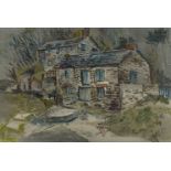 Fred Yates, British 1922-2008 - Pont Creek Fowey; oil on board, signed and titled lower left 'Fred