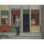 Clifford Hall RBA ROI, British 1904–1973 - Antwerp Ladies at their Windows, c.1964-65; oil on