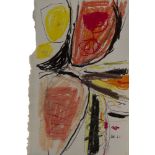 Henry Cliffe, British 1919-1993 - Abstract composition in red and yellow, 1961; pastel and pencil on