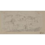 Keith Vaughan, British 1912-1977 - Quarry, 1943; pencil on paper, studio stamp on backing board