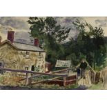 Carel Weight CH CBE RA, British 1908-1997 - The Postman’s House; gouache, watercolour and ink on